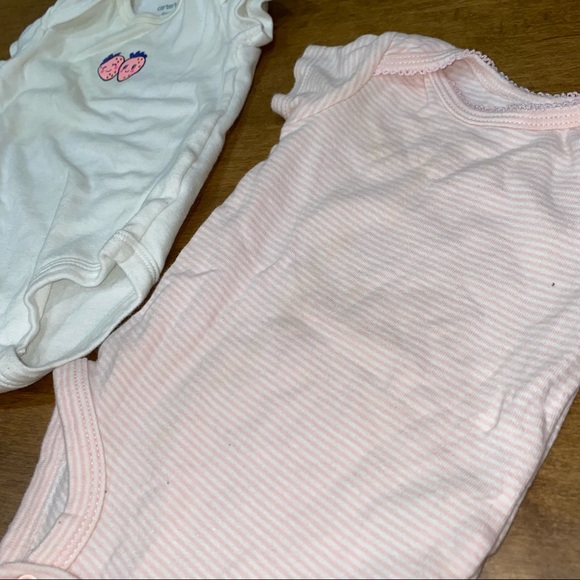 Short sleeve onesie without legs, strawberries pink owls 3m - Picture 7 of 7